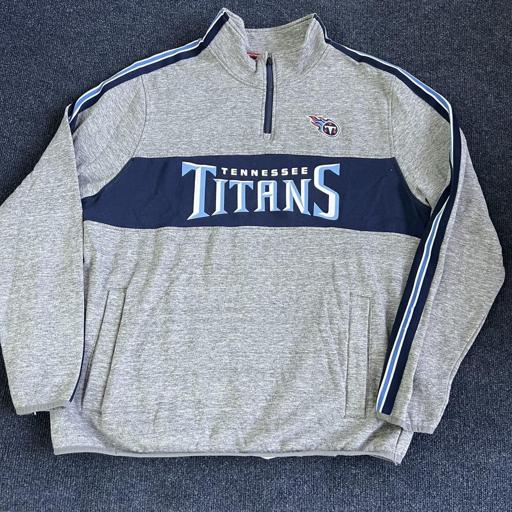 Tennessee Titans Sweatshirt Mens XL Gray NFL Football Tommy Hilfiger 1/4 Zip